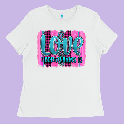 Love Corinthians 13 Valentine's Day Brushstroke Ladies Tee Designed By Adodesignshop