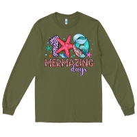 Army Green 100 mermazing days Long Sleeve Tee - Artiststas
