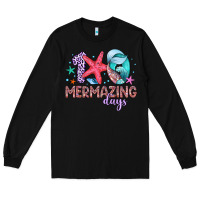 Black 100 mermazing days Long Sleeve Tee - Artiststas