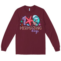 Burgundy 100 mermazing days Long Sleeve Tee - Artiststas