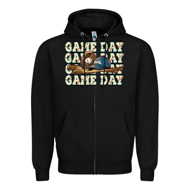 Game Day Baseball Zipper Hoodie by HowdyJamesFarm | Teevron