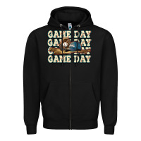 Black game day baseball Zipper Hoodie - HowdyJamesFarm