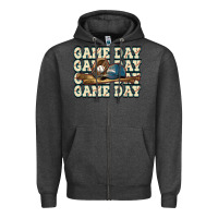 Charcoal Heather game day baseball Zipper Hoodie - HowdyJamesFarm