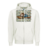 Oatmeal Heather game day baseball Zipper Hoodie - HowdyJamesFarm