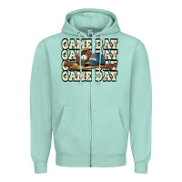 Seafoam game day baseball Zipper Hoodie - HowdyJamesFarm