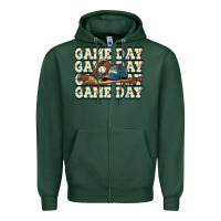 Sports Green game day baseball Zipper Hoodie - HowdyJamesFarm