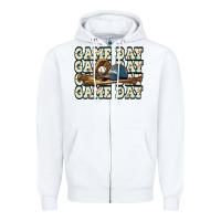 White game day baseball Zipper Hoodie - HowdyJamesFarm