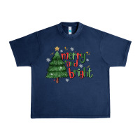 Navy Merry And Bright Urban Heavy Tee - MaliasSmallBusiness