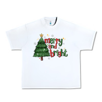 White Merry And Bright Urban Heavy Tee - MaliasSmallBusiness