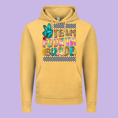 Team Fourth Grade Vintage Hoodie Designed By Nancycooperartshop