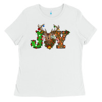 White Christmas Joy Reindeer Ladies Tee - RanaPortraitStore