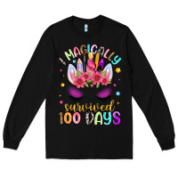 Black i magically survived 100 days Long Sleeve Tee - Artiststas