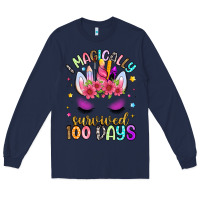 Navy i magically survived 100 days Long Sleeve Tee - Artiststas
