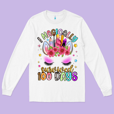 I Magically Survived 100 Days Long Sleeve Tee Designed By Artiststas