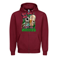 Burgundy Grab your joe let's go Soccer Zipper Hoodie - HowdyJamesFarm