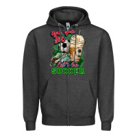 Charcoal Heather Grab your joe let's go Soccer Zipper Hoodie - HowdyJamesFarm
