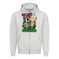 Dove Grey Grab your joe let's go Soccer Zipper Hoodie - HowdyJamesFarm