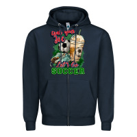 Navy Grab your joe let's go Soccer Zipper Hoodie - HowdyJamesFarm