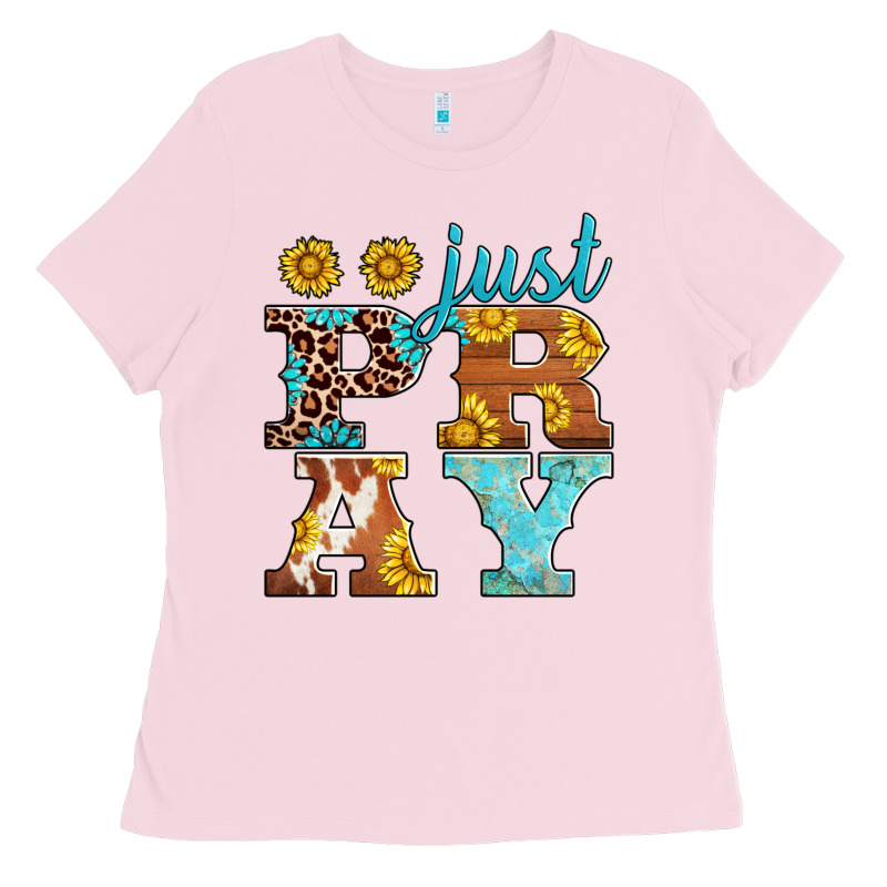 Just Pray Western Sunflowers Ladies Tee by AdoDesignShop | Teevron