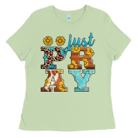 Matcha just pray western sunflowers Ladies Tee - AdoDesignShop