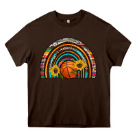 Chocolate Brown basketball rainbow Heavy Core Tee - Artiststas