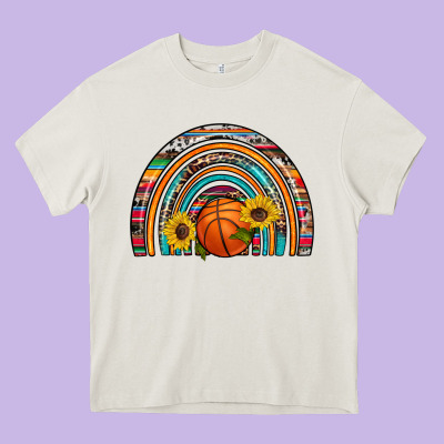 Basketball Rainbow Heavy Core Tee Designed By Artiststas
