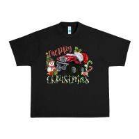 Black Merry Christmas Monster Truck Urban Heavy Tee - MaliasSmallBusiness