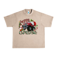 French Oak Merry Christmas Monster Truck Urban Heavy Tee - MaliasSmallBusiness