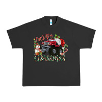 Pigment Black Merry Christmas Monster Truck Urban Heavy Tee - MaliasSmallBusiness