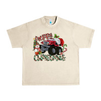 Sandshell Merry Christmas Monster Truck Urban Heavy Tee - MaliasSmallBusiness