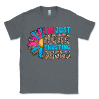 Charcoal Heather im just here trusting jesus Classic Tee - CowhideDigitalArt