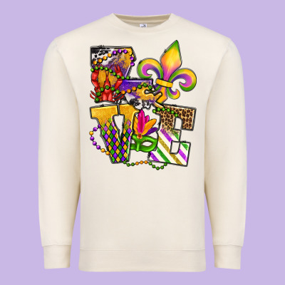 Louisiana Map Love Premium Sweatshirt Designed By Oliviacreatesart