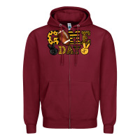 Burgundy Game day yellow and black team color Zipper Hoodie - HowdyJamesFarm