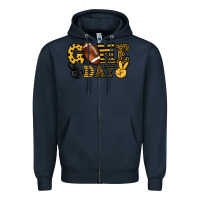 Navy Game day yellow and black team color Zipper Hoodie - HowdyJamesFarm