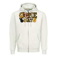 Oatmeal Heather Game day yellow and black team color Zipper Hoodie - HowdyJamesFarm