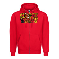 Red Game day yellow and black team color Zipper Hoodie - HowdyJamesFarm