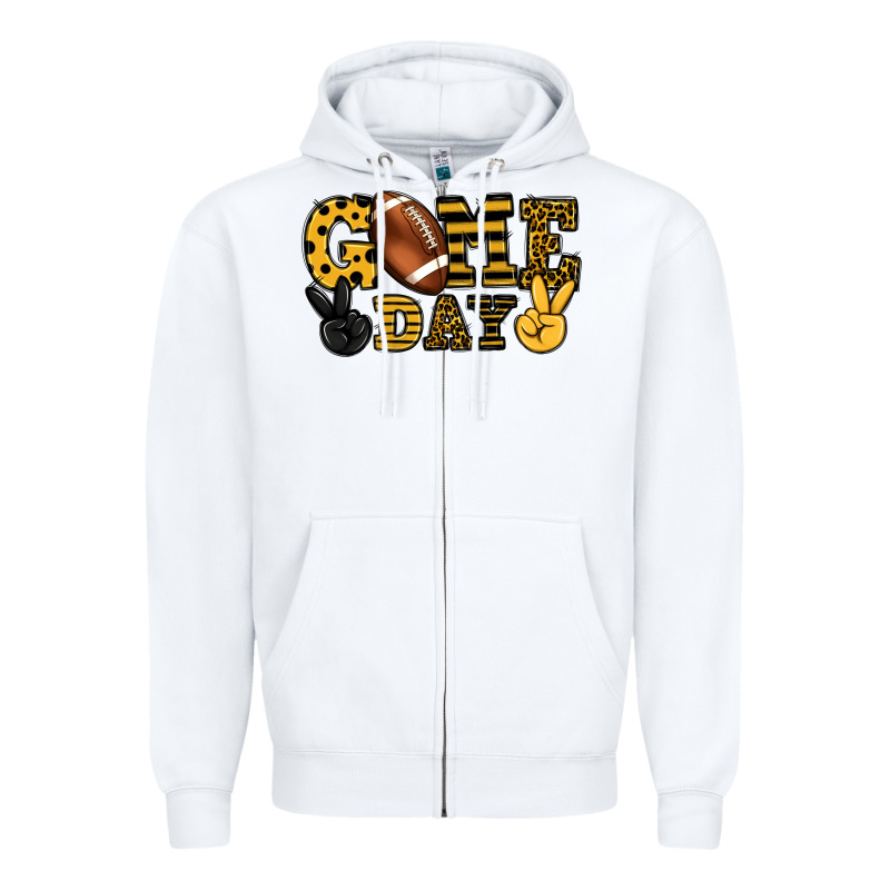 Game Day Yellow And Black Team Color Zipper Hoodie by HowdyJamesFarm | Teevron