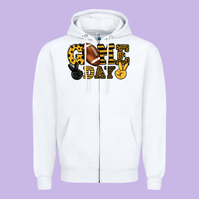Game Day Yellow And Black Team Color Zipper Hoodie Designed By Howdyjamesfarm