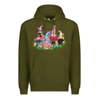 Army Green Easter gnomies truck  Easter Day Premium Hoodie - CowGirlArtShop
