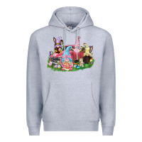 Heather Grey Easter gnomies truck  Easter Day Premium Hoodie - CowGirlArtShop
