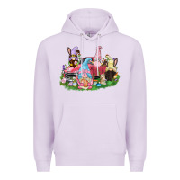 Lilac Easter gnomies truck  Easter Day Premium Hoodie - CowGirlArtShop