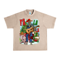 French Oak Fa la la la skeleton farm Urban Heavy Tee - NancyCooperArtShop