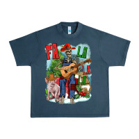 Midnight Navy Fa la la la skeleton farm Urban Heavy Tee - NancyCooperArtShop