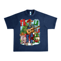 Navy Fa la la la skeleton farm Urban Heavy Tee - NancyCooperArtShop