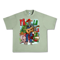 Oil Green Fa la la la skeleton farm Urban Heavy Tee - NancyCooperArtShop