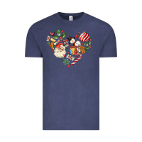 Vintage Denim christmas heart Vintage Tee - MaliasSmallBusiness