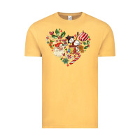 Vintage Mustard christmas heart Vintage Tee - MaliasSmallBusiness