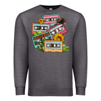 Charcoal Heather 90s country caassette tapes Premium Sweatshirt - OliviaCreatesArt