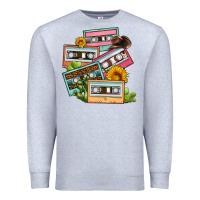Heather Grey 90s country caassette tapes Premium Sweatshirt - OliviaCreatesArt