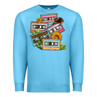 Ocean Blue 90s country caassette tapes Premium Sweatshirt - OliviaCreatesArt